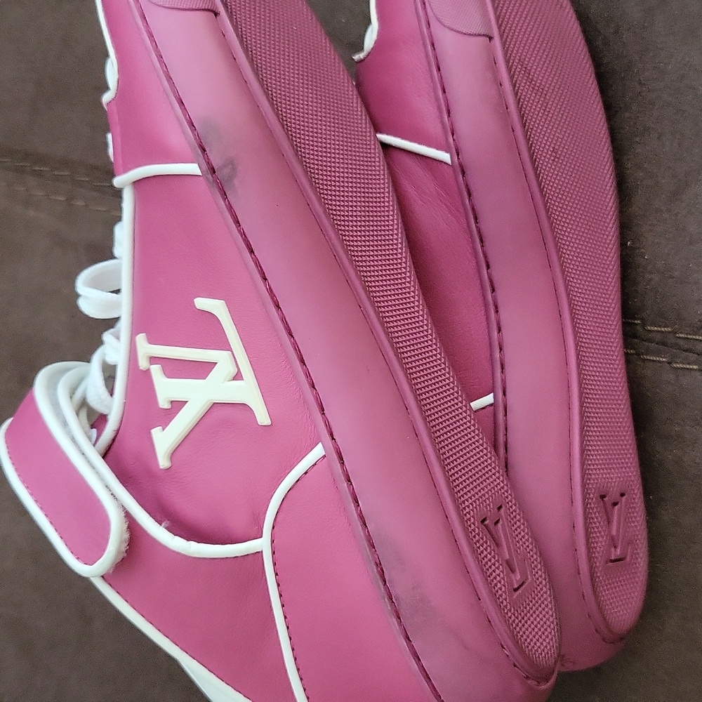 Louis Vuitton Fuchsia Leather Acapulco Sneakers Sz37 - Picture 4 of 6